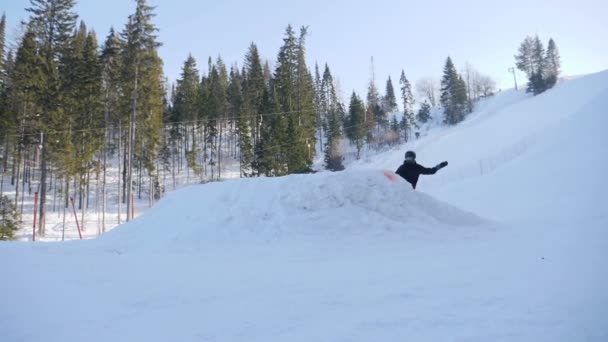 Extrem Snowboard Och Skidåkning — Stockvideo