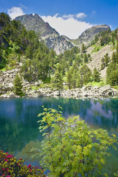 Jezero Údolí Gerber Pyreneje Catalunya — Stock fotografie