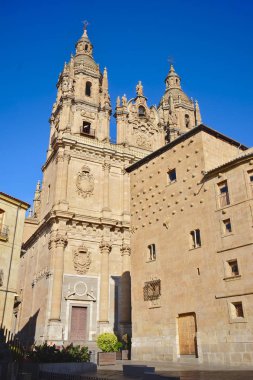 Papalık Üniversitesi ve evi kabuklar. Salamanca, İspanya