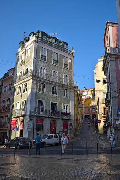 Puesta de sol en el centro de Lisboa . — Foto de Stock