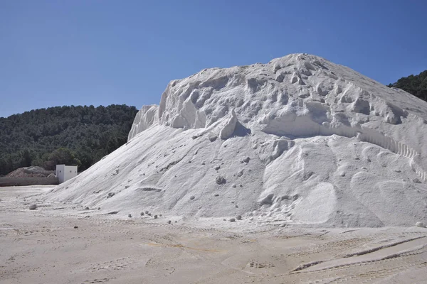 Salt mountain in the salt flats of Ibiza