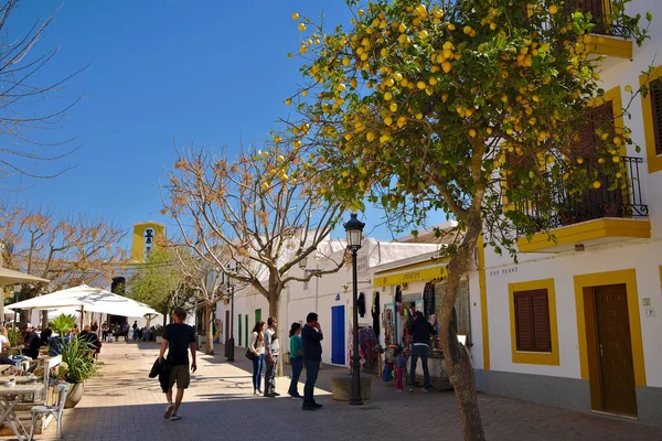 Köy Santa Gertrudis, İbiza bir sokakta Limon ağacı
