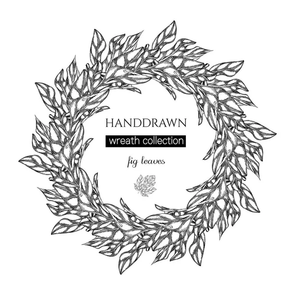 Kabataslak handdrawn çelenk incir yaprakları ile tasarım