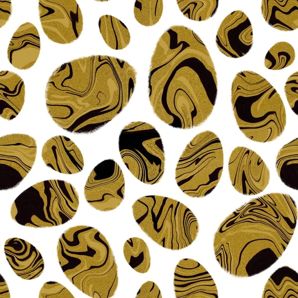Eieren naadloze vloeibare goud patroon — Stockfoto