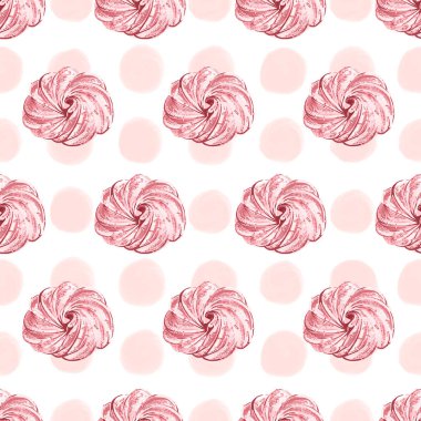 El merengue pembe desen tatlı resimde çekilmiş