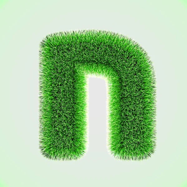 Herbe Lettre Hébraïque Het Alphabet Hébreu Isolé Sur Symbole Écologique — Photo