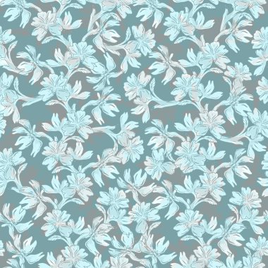 Açık mavi arkaplanda beyaz silueti olan kusursuz desen