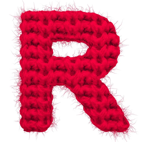 Russian 3d rendering alphabet wool knitted isolated. Отлично подходит для теплых открыток — стоковое фото