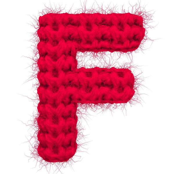 Inglés 3d rendering alphabet wool knitted isolated. Ideal para la postal de Navidad caliente — Foto de Stock