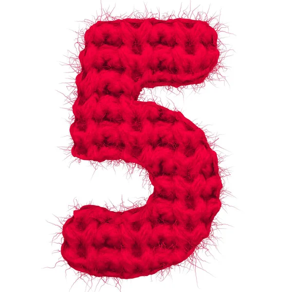 Englische 3D-Rendering-Buchstaben Wolle gestrickt isoliert. Ideal für warme Weihnachtspostkarte — Stockfoto