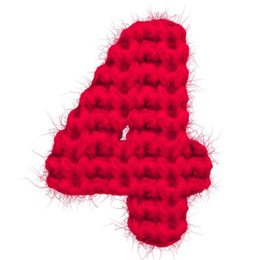 İngilizce 3D işlemeli alfabe yünü izole edilmiş. Sıcak noel kartpostalları için harika.