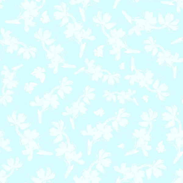 Naadloos patroon met wit silhouet op lichtblauwe achtergrond — Stockfoto