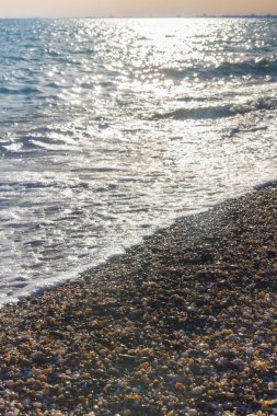 Günbatımı güneşli yaz gündüz sahilde