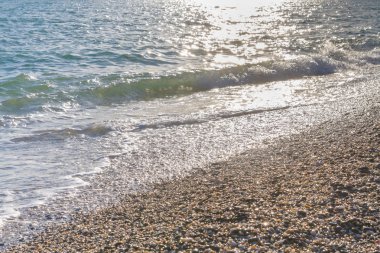 Günbatımı güneşli yaz gündüz sahilde