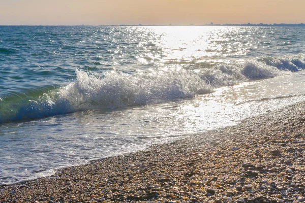 Günbatımı güneşli yaz gündüz sahilde