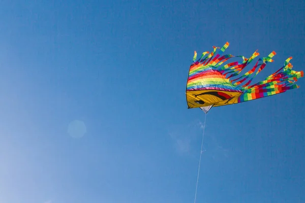 Fun Bright Flying Kite Blue Sky — Stock Photo, Image