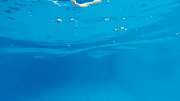 Foto Unter Wasser Aus Dem Pool Wasserpark Mit Blasen — Stockfoto