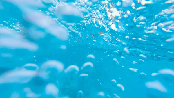 Foto Sotto Acqua Dalla Piscina Parco Acquatico Con Bolle — Foto Stock