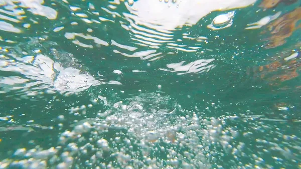 Photo Underwater Sea Bubbles Summer — Stock Photo, Image