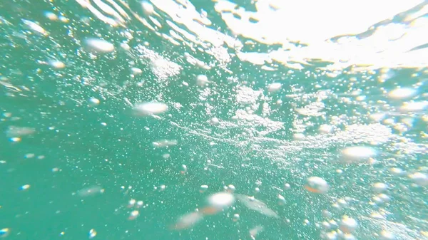 Foto Mar Subaquático Com Bolhas Verão — Fotografia de Stock