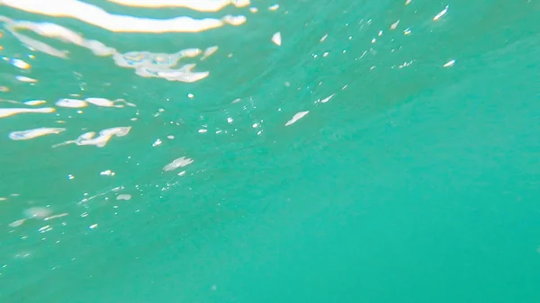 Zdjęcia Podwodne Morze Bąbelkami Lecie — Zdjęcie stockowe