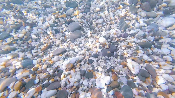 Photo Underwater Bottom Black Sea Stones Pebbles Summer — Stock Photo, Image