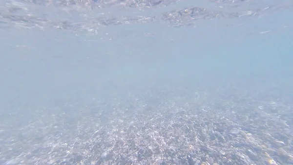 Foto Fundo Subaquático Mar Negro Com Pedras Seixos Verão — Fotografia de Stock