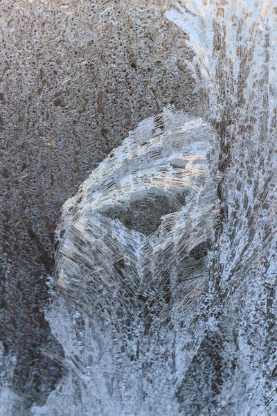 Ледяные Узоры Морозильной Коробке Ранним Утром — стоковое фото