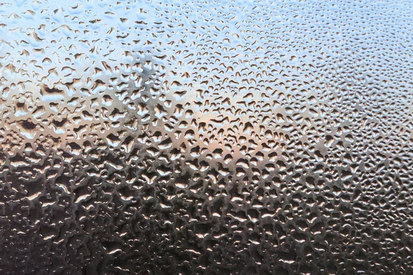 Frozen Drops Patterned Frosty Winter Window — Stock Photo, Image