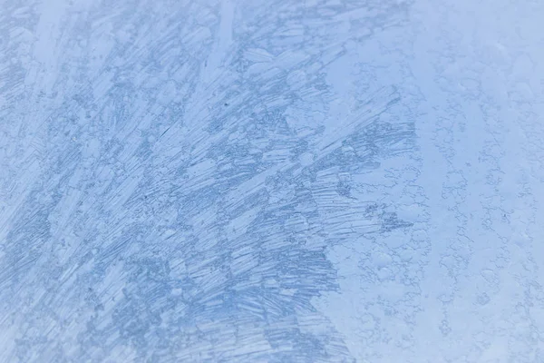 Malované Rozvinuté Mrazivý Vzory Okně Ledové Zimě — Stock fotografie