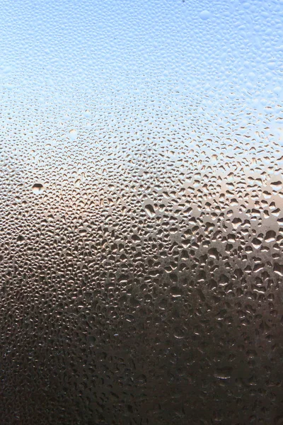 Замерзлі Краплі Візерунку Морозного Зимового Вікна — стокове фото