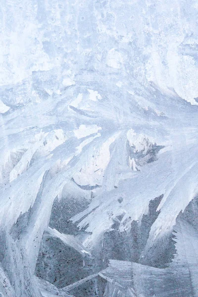 Frosty patterns on a frozen ice box in the early morning