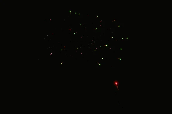 Bright Colorful Multicolored Fireworks Black Sky — Stock Photo, Image