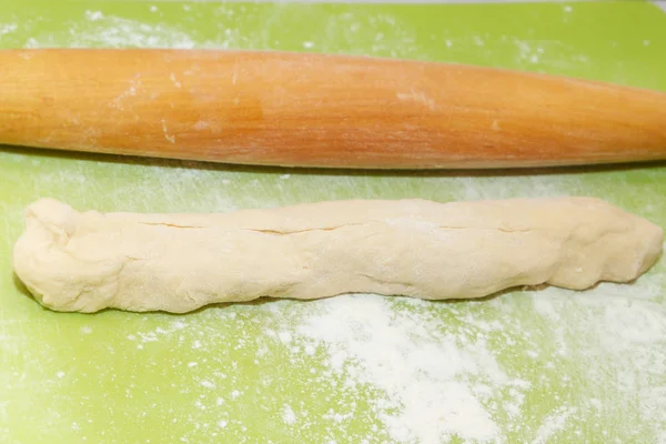 Raw Dough Prepared Preparation Homemade Dumplings — Stock Photo, Image