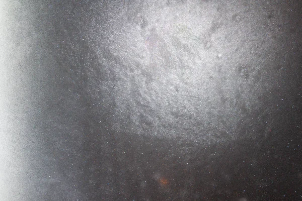 Janela Congelada Fotografada Noite Com Uma Cintilação Cor — Fotografia de Stock