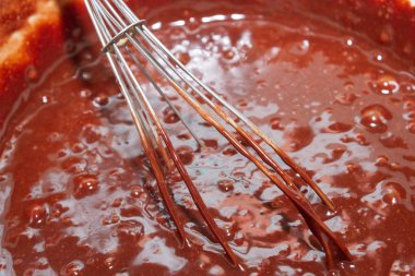 Hazırlanan hamur tatlı çikolata kek pişirme önce için