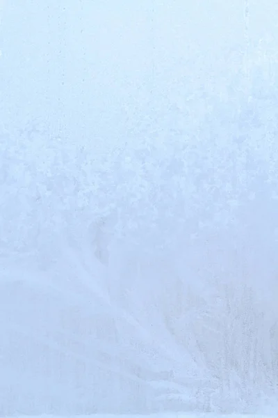 Frosty patronen op een bevroren ijs vak in de vroege ochtend — Stockfoto