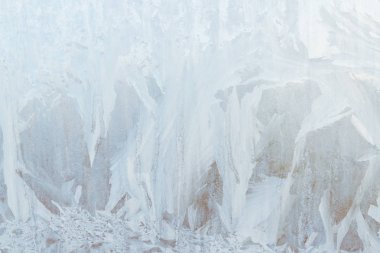 Sabahın erken saatlerinde bir donmuş buz soğuk desenleri kutu