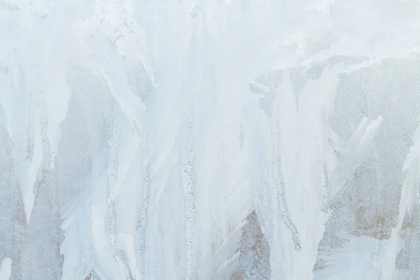 Patrones helados en una caja de hielo congelada por la mañana temprano —  Fotos de Stock