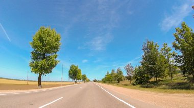 Güneşli havalarda Güney'de kırsal yol görünümü