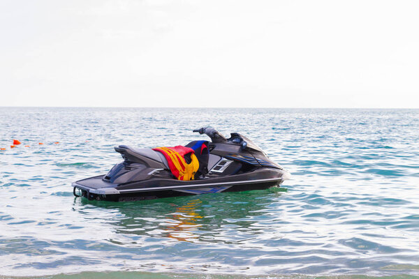 Jet ski on the black sea in summer