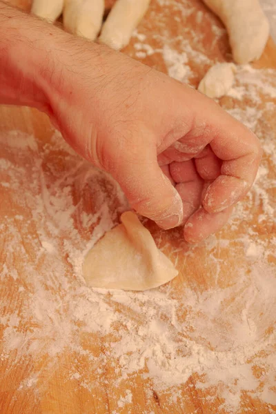 Preparación Para Cocinar Albóndigas Caseras Cocinero Masculino Casa —  Fotos de Stock