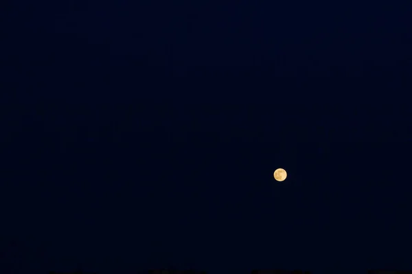 Lună Strălucitoare Cerul Negru Noapte — Fotografie, imagine de stoc
