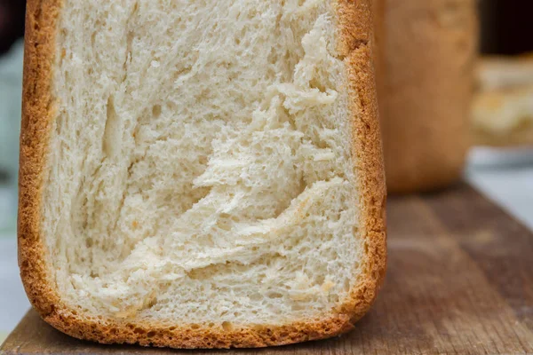 Vers Gebakken Brood Werd Thuis Gebakken Een Broodmachine — Stockfoto