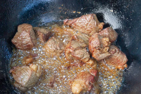 Cozinhar Pilaf Caldeirão Grelha Lado Fora Verão — Fotografia de Stock