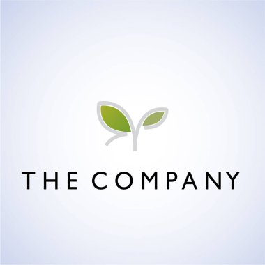 Arkaplanda yaprak logosu fikirleri tasarım vektör çizimi grafiği