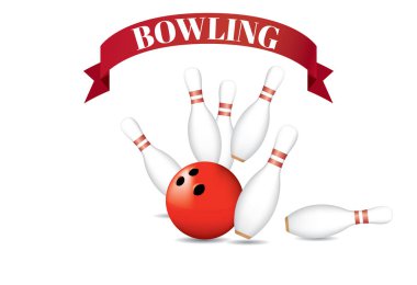 Bowling kırmızı Ball Pins Kırmızı Kurdele