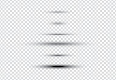 Saydam arka planda yumuşak kenarlı vektör oval gri gölgeler kümesi