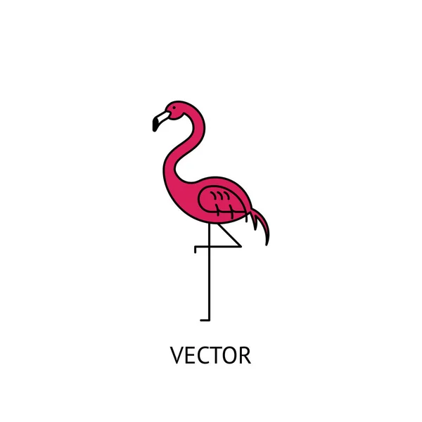 Flamingo vogel pictogram — Stockvector