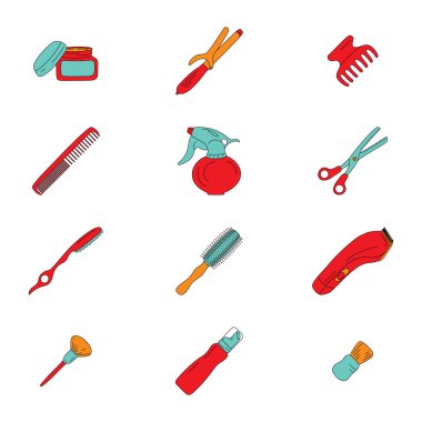 Kuaför Icons set araçları